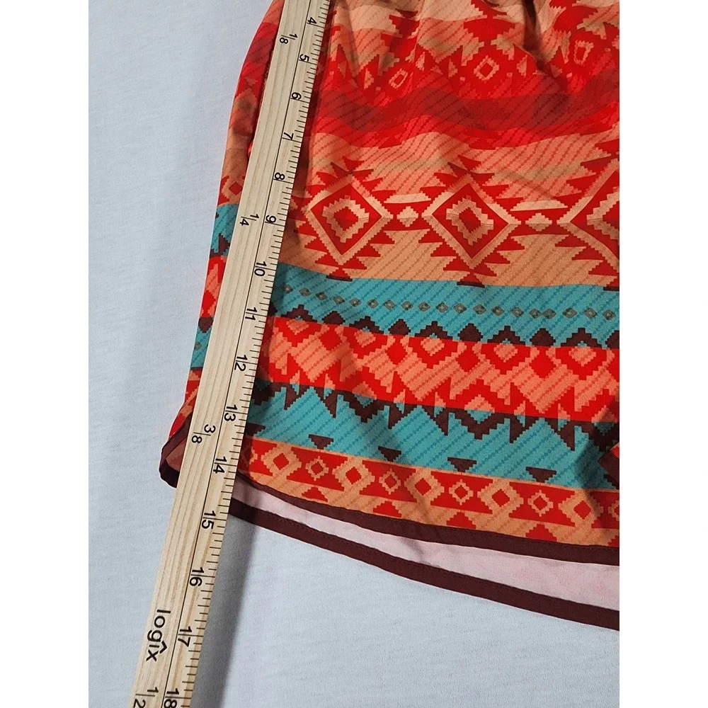 Rowdy Crowd Clothing Running Short Women XL Southwest Aztec Orange Track Western